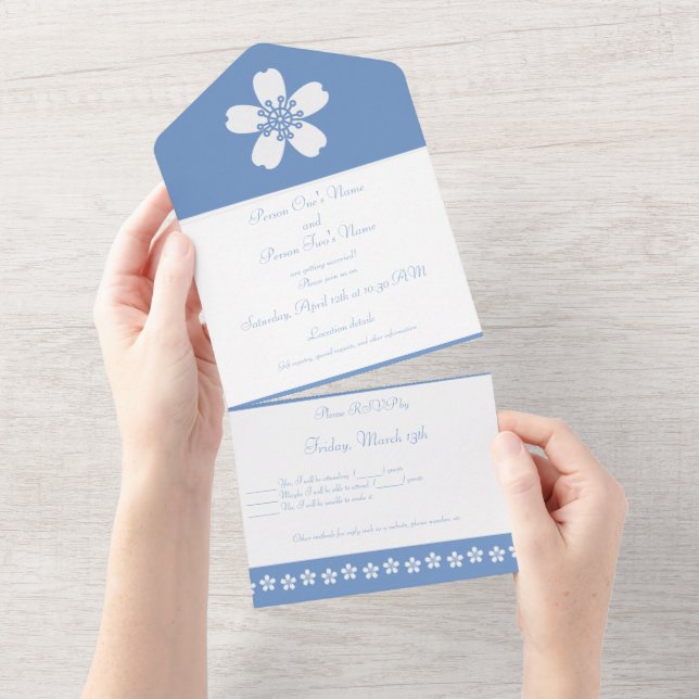 Invitation Tout En Un Sakura de charme à Periwinkle (Déchirure)