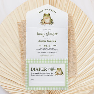 Invitation Tout En Un Sauter sur le Baby shower de grenouille