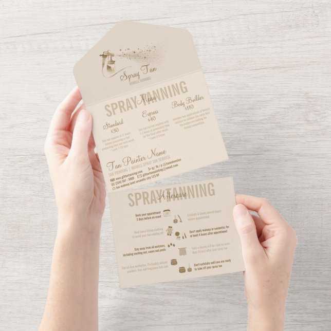 Invitation Tout En Un Service de bronzage de vaporisateurs Conseils de s (Déchirure)