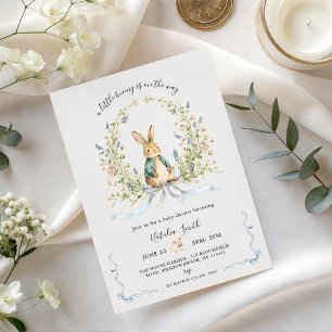 Invitation Tout en Un Shower de Bébé Lapin Aquarelle