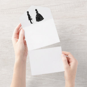 Invitation Tout En Un silhouette d'abraham lincoln et de mary todd linco