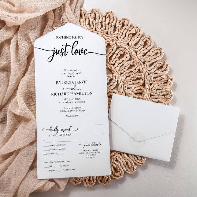 Invitation Tout En Un Simple Chic Bold Calligraphie Mariage Décontracté (Créateur téléchargé)