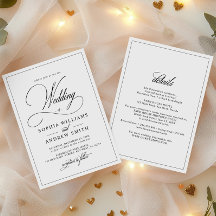 Tout-en-un simple Mariage noir et blanc classique