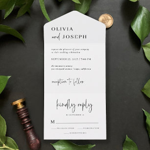 Invitation Tout En Un Simple, moderne et minimaliste   MARIAGE