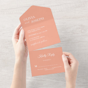 Invitation Tout En Un Simple, moderne et minimaliste   Mariage de plage