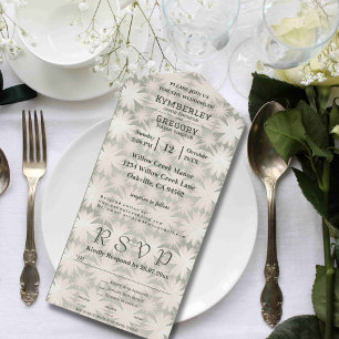 Invitation Tout En Un Site Web Sage Géométrique Motif Floral E-mail Rétr