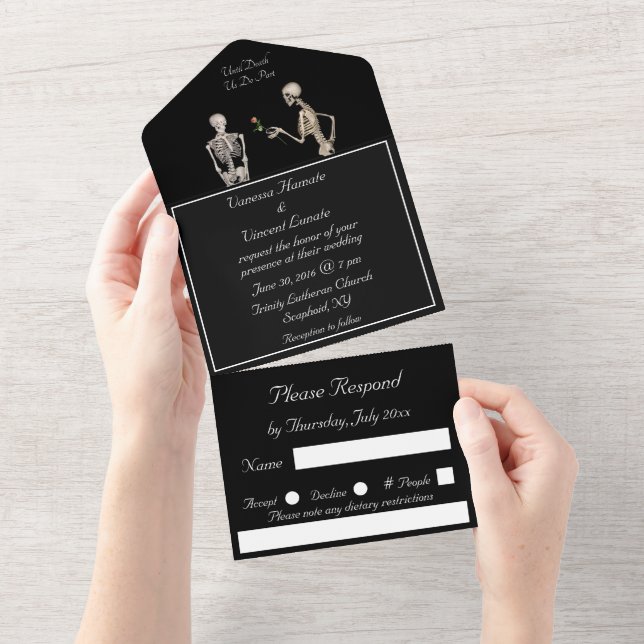 Invitation Tout En Un Skeletons Jusqu'À La Mort Faisons-Nous Partie (Déchirure)