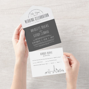 Invitation Tout En Un Skyline Las Vegas Deco   Mariage