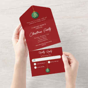 Invitation Tout En Un Société de décoration de Noël Fête de fin d'année