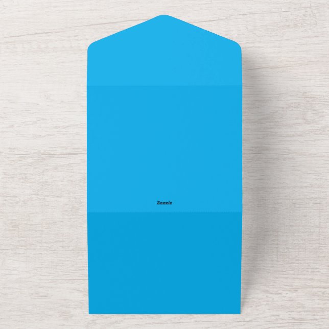 Invitation Tout En Un Solid Cyan Blue Background  (Dehors)
