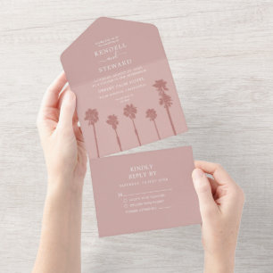 Invitation Tout En Un Suite Mariage Romance Palm Tree