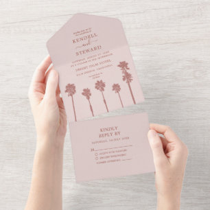 Invitation Tout En Un Suite Mariage Romance Palm Tree