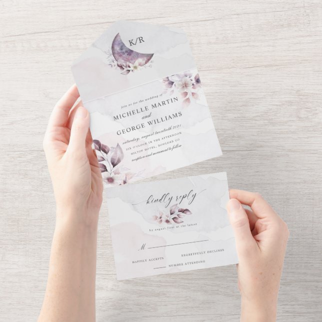 Invitation Tout En Un superbe aquarelle chute florale (pas de VV nécessa (Déchirure)