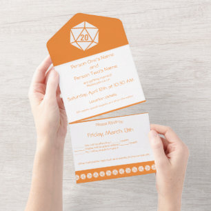 Invitation Tout En Un Tabletop Chic en orange