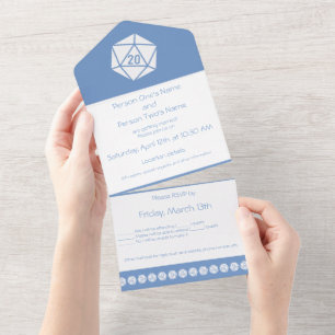 Invitation Tout En Un Tabletop Chic en Pervenche