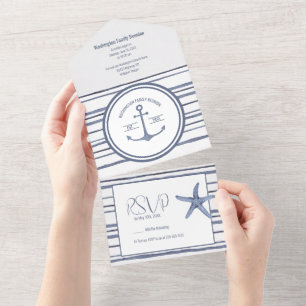 Invitation Tout En Un Thème de plage Reunion Family