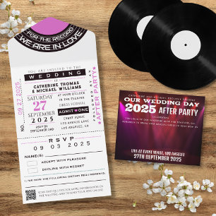 Invitation Tout En Un Ticket VIP Concert Musique avec Mariage RSVP