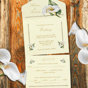 Invitation Tout En Un Tons romantiques Cala Lily Mariage mexicain