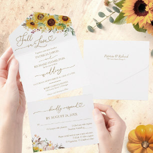 Invitation Tout En Un Tournesol de mariage de citrouille de coup de foud