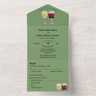 Invitation Tout En Un Tout en un Boho Arch moderne Couple Vin Mariage