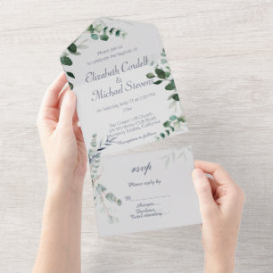Invitation Tout En Un Tout en un carton d'invitation, Papier : Mat, Enve