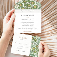 Tout en un Mariage botanique déchiré RSVP