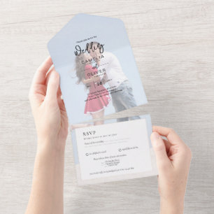 Invitation Tout En Un Tout inclus PHOT thème mariage RSVP