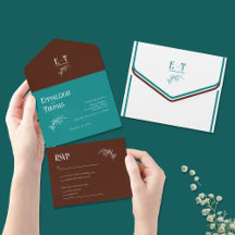 Turquoise et chocolat Simple Mariage moderne