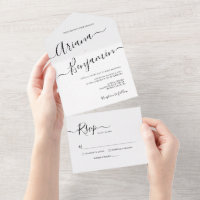 Typographie de script simple Mariage noir et blanc