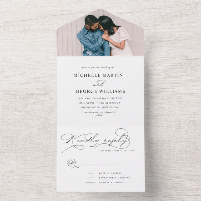 Invitation Tout En Un Typographie luxueuse (pas d'ENV nécessaire) (À l'intérieur)