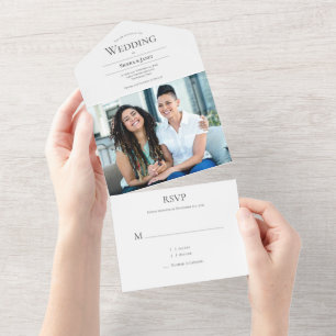 Invitation Tout En Un Typographie minimaliste LGBTQ Mariage photo