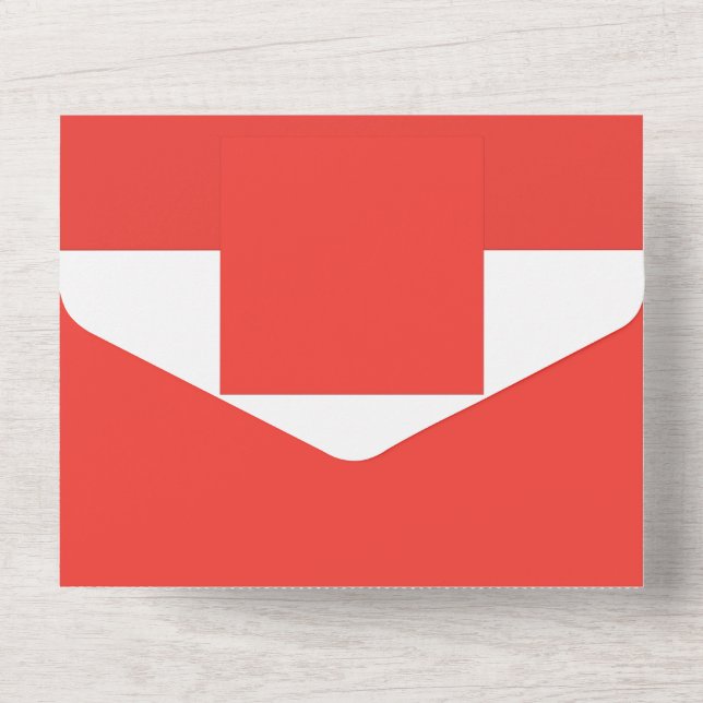 Invitation Tout En Un un fond rouge avec une bordure blanche (Verso)