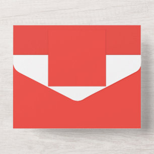 Invitation Tout En Un un fond rouge avec une bordure blanche