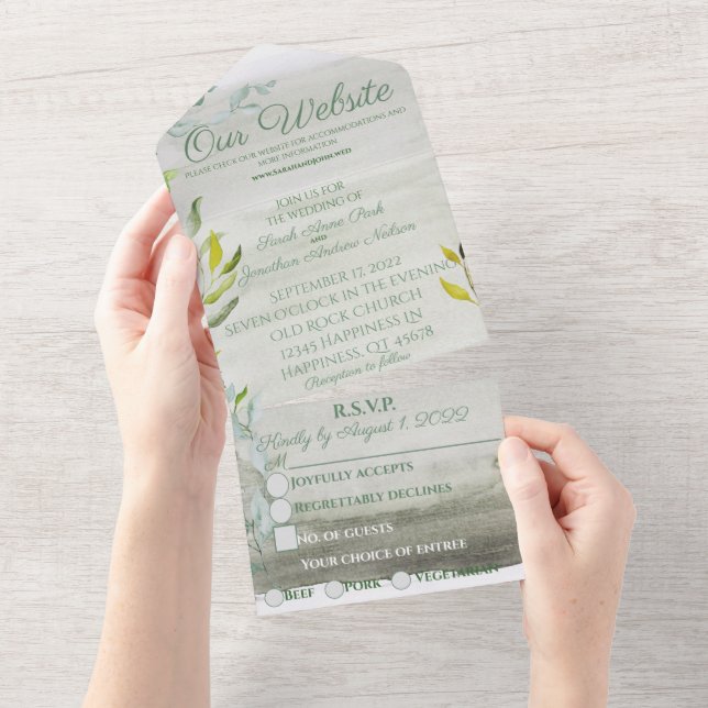 Invitation Tout En Un Une aquarelle de conte d'été (Déchirure)