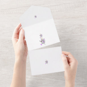 Invitation Tout En Un Vecteur de tatouage fée papillon - Art Floral Vint