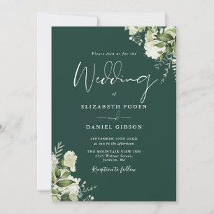 Invitation Tout En Un Vert Émeraude De Mariage Photo