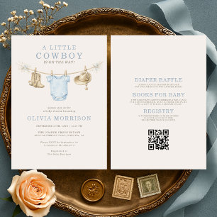 Invitation Tout en Un Vêtement de Petit Cow-Boy pour Baby Sho