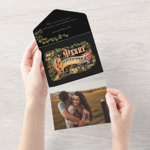 Invitation Tout En Un Vidéo de Noël Floral