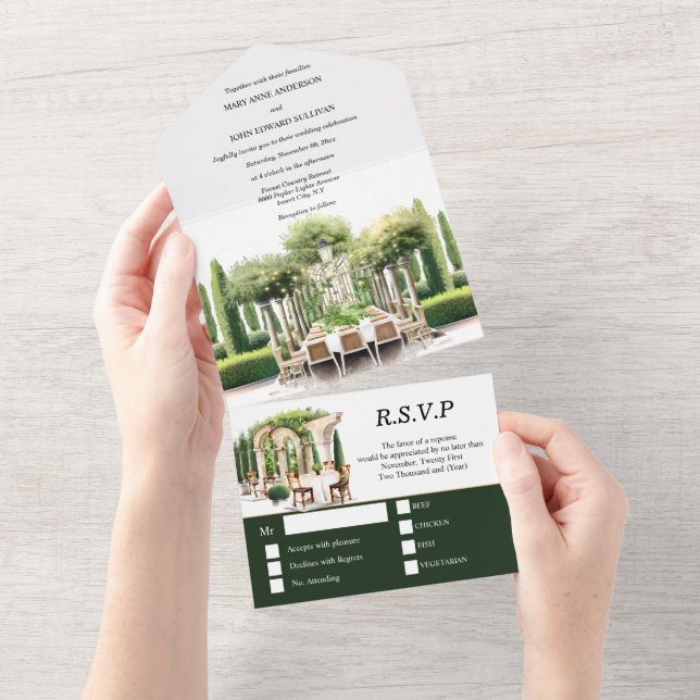 Invitation Tout En Un Vignoble ferme à vin cuisine formelle poplar topia (Déchirure)