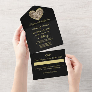 Invitation Tout En Un Vintage couple Romance, homme et femme amour