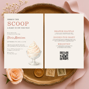 Invitation Tout en Un Voici la Glace Crème Baby Shower