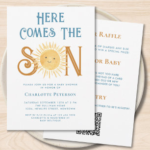 Invitation Tout en un Voici le Fils Baby Boy Shower