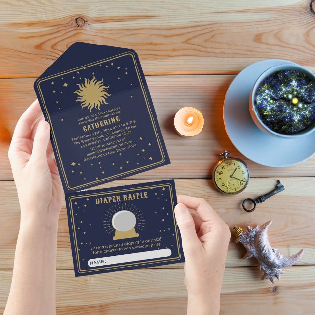 Invitation Tout En Un Voici Le Fils | Baby shower Sun Tarot (Créateur téléchargé)