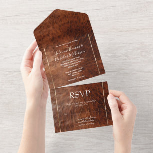 Invitation Tout En Un Voile en cuir Brown Ouest