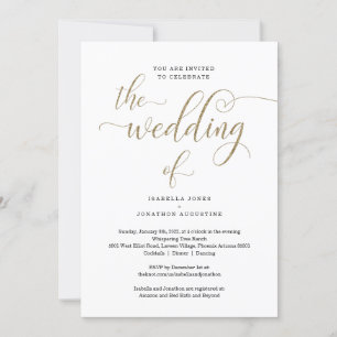 Invitation Tout en un w-RSVP et Mariage de Parties scintillan