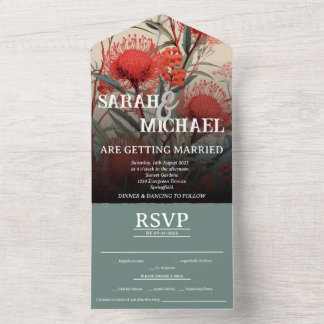 Invitation Tout En Un Waratah botanique australien