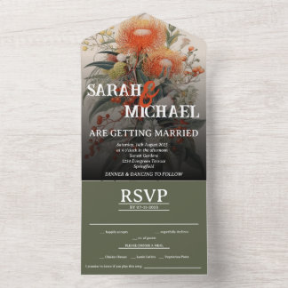 Invitation Tout En Un Waratah botanique australien