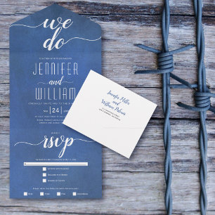 Invitation Tout En Un "We do" taché mariage de calligraphie