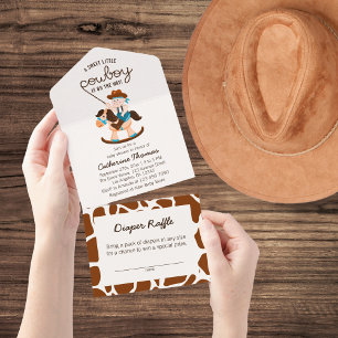 Invitation Tout En Un Western Cowboy Rocking Horse Boy Baby shower
