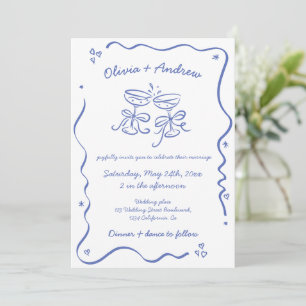 Invitation Tout en un Whimsical Funky Main tiré Mariage